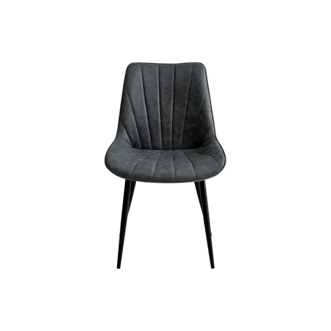 2 Lesedi Esszimmerstuhl Anthrazit – Moderner Polsterstuhl aus Mikrofaser - Metallbeinen- Elegant