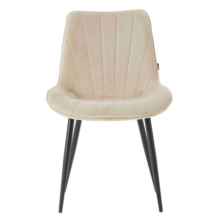 2 Stück Esszimmerstuhl - Lesedi - Beige - Samt