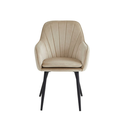 2 Stück Esszimmerstuhl - Melissa - Beige - Samt