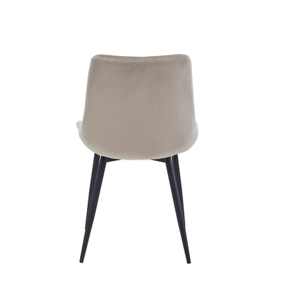 2 Stück Esszimmerstuhl - Verta - Beige - Samt