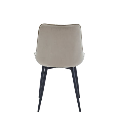 2 Stück Esszimmerstuhl - Quadro - Beige - Samt