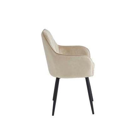 2 Stück Esszimmerstuhl - Melissa - Beige - Samt