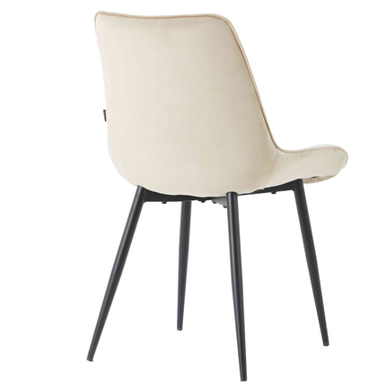 2 Stück Esszimmerstuhl - Lesedi - Beige - Samt