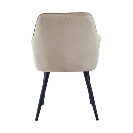 2 Stück Esszimmerstuhl - Beverly - Beige - Samt