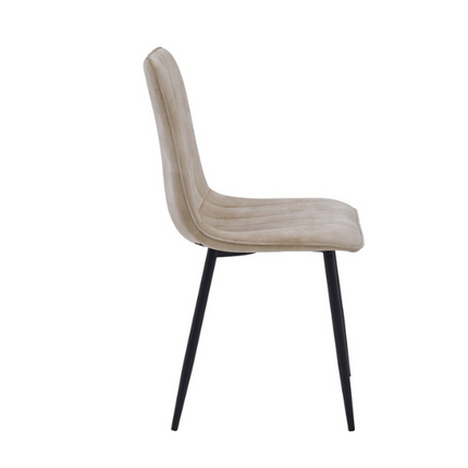 2 Stück Esszimmerstuhl - Eline - Beige - Adore Samt