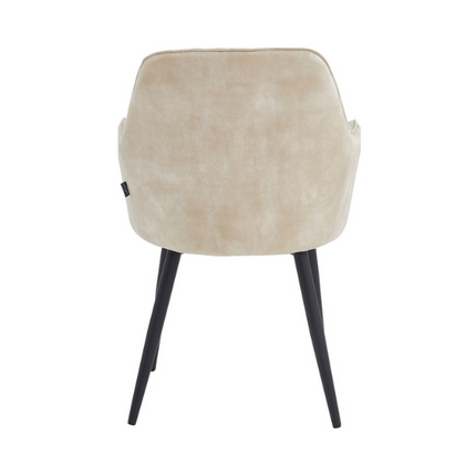 2 Stück Esszimmerstuhl - Laura - Beige - Adore Samt