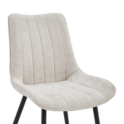 2 Stück Esszimmerstuhl - Verta - Beige - Chenille