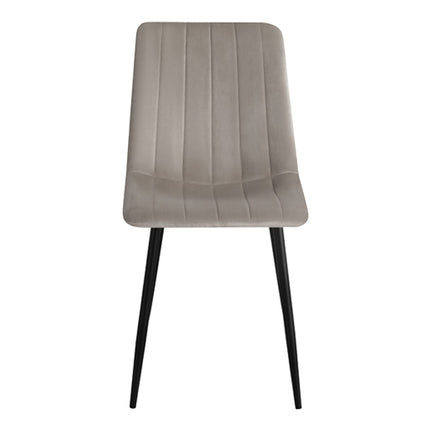 2 Stück Esszimmerstuhl - Eline - Beige - Samt