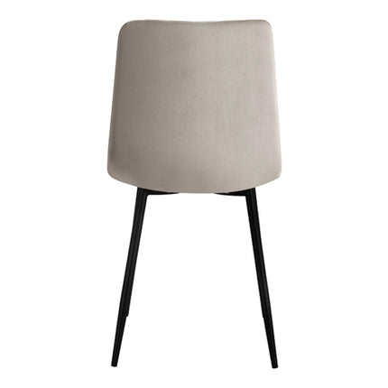 2 Stück Esszimmerstuhl - Eline - Beige - Samt