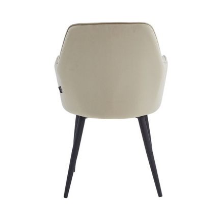 2 Stück Esszimmerstuhl - Laura - Beige - Samt