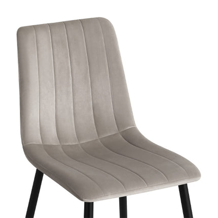 2 Stück Esszimmerstuhl - Eline - Beige - Samt