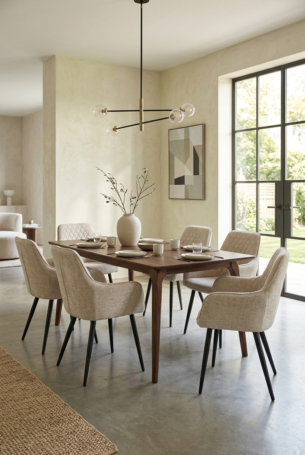Beverly Eetkamerstoel - Beige Chenille