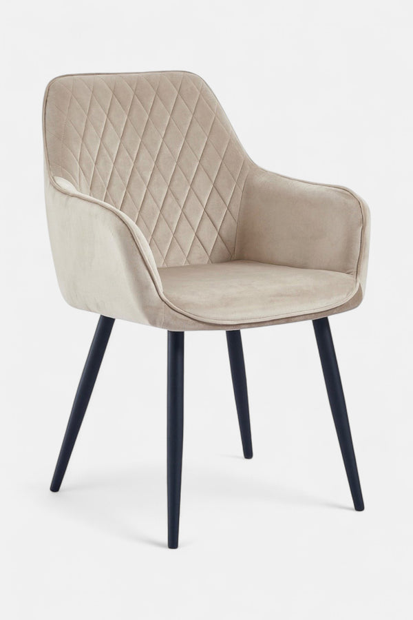Beverly Esszimmerstuhl - Beige Samt