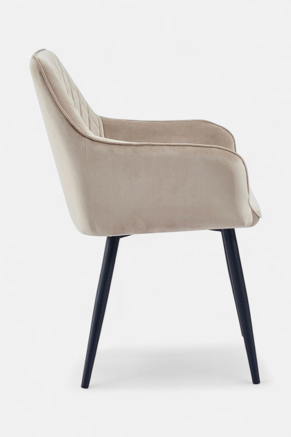 Beverly Esszimmerstuhl - Beige Samt