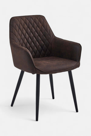 Beverly eetkamerstoel - Bruin microvezel