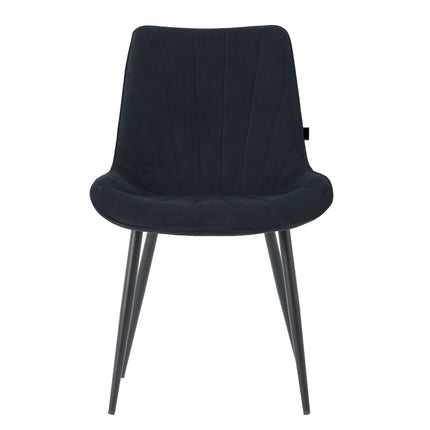 2 Stück Esszimmerstuhl - Lesedi - Schwarz - Samt