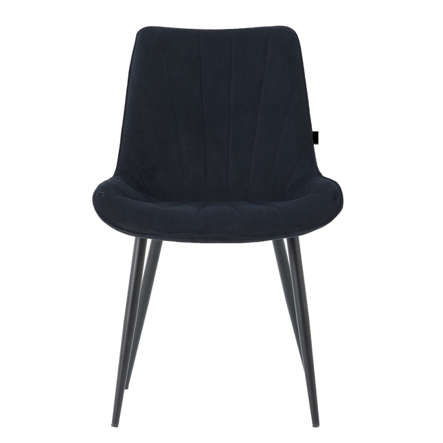 2 Stück Esszimmerstuhl - Lesedi - Schwarz - Samt