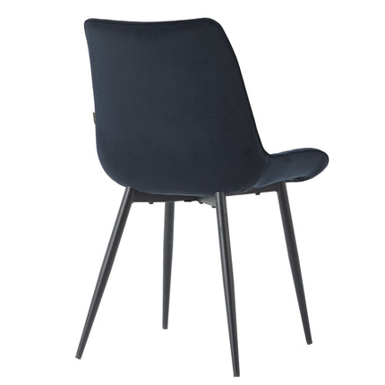 2 Stück Esszimmerstuhl - Lesedi - Schwarz - Samt