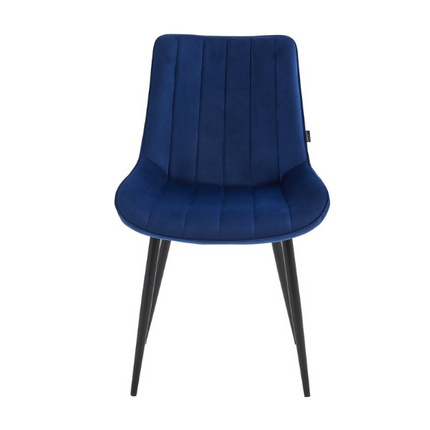 2 Stück Esszimmerstuhl - Verta - Blau - Samt