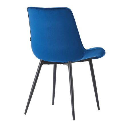 2 Stück Esszimmerstuhl - Lesedi - Blau - Samt