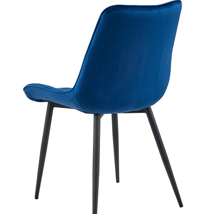 2 Stück Esszimmerstuhl - Quadro - Blau - Samt