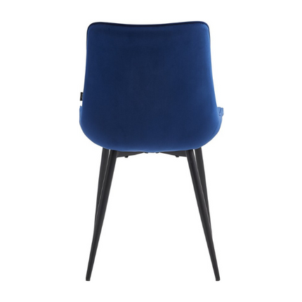 2 Stück Esszimmerstuhl - Verta - Blau - Samt