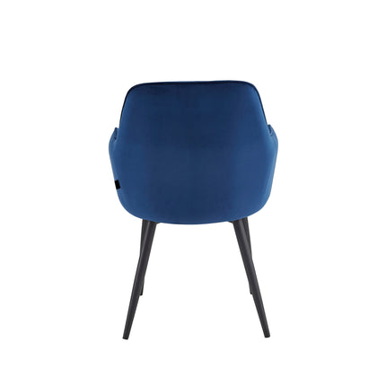 2 Stück Esszimmerstuhl - Melissa - Blau - Samt