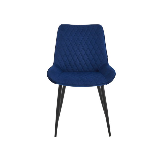 2 Stück Esszimmerstuhl - Adam - Blau - Samt