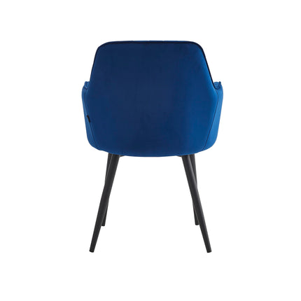 2 Stück Esszimmerstuhl - Lavinia - Blau - Samt