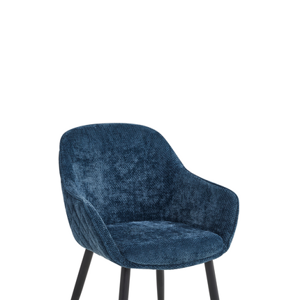 2 Stück Esszimmerstuhl - Metropol - Blau - Linen