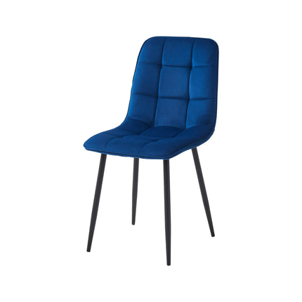 Esszimmerstuhl - Ela - Blau - Samt