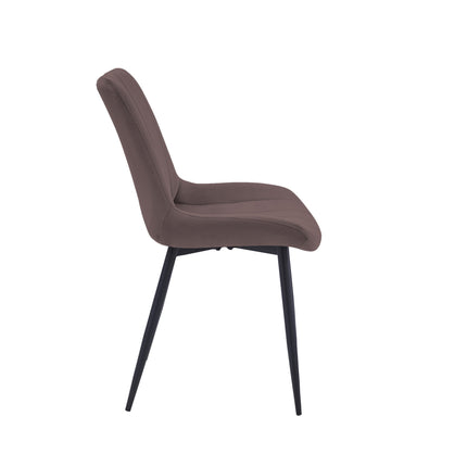 2 Stück Esszimmerstuhl - Verta - Braun - Samt