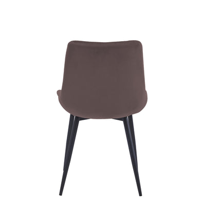 2 Stück Esszimmerstuhl - Verta - Braun - Samt