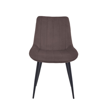 2 Stück Esszimmerstuhl - Verta - Braun - Samt