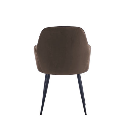 2 Stück Esszimmerstuhl - Lavinia - Braun - Samt