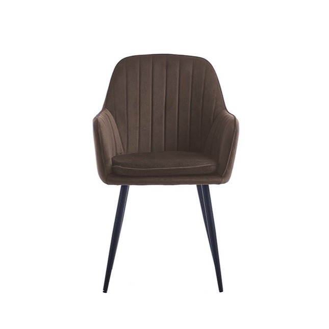 2 Stück Esszimmerstuhl - Lavinia - Braun - Samt