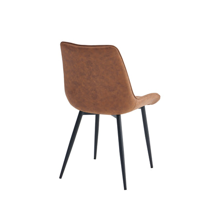 2 Lesedi Esszimmerstuhl Cognac– Moderner Polsterstuhl aus Mikrofaser - Metallbeinen- Elegant
