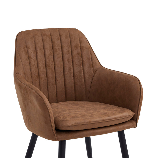 2 Stück Esszimmerstuhl - Lavinia - Cognac - Mikrofaser