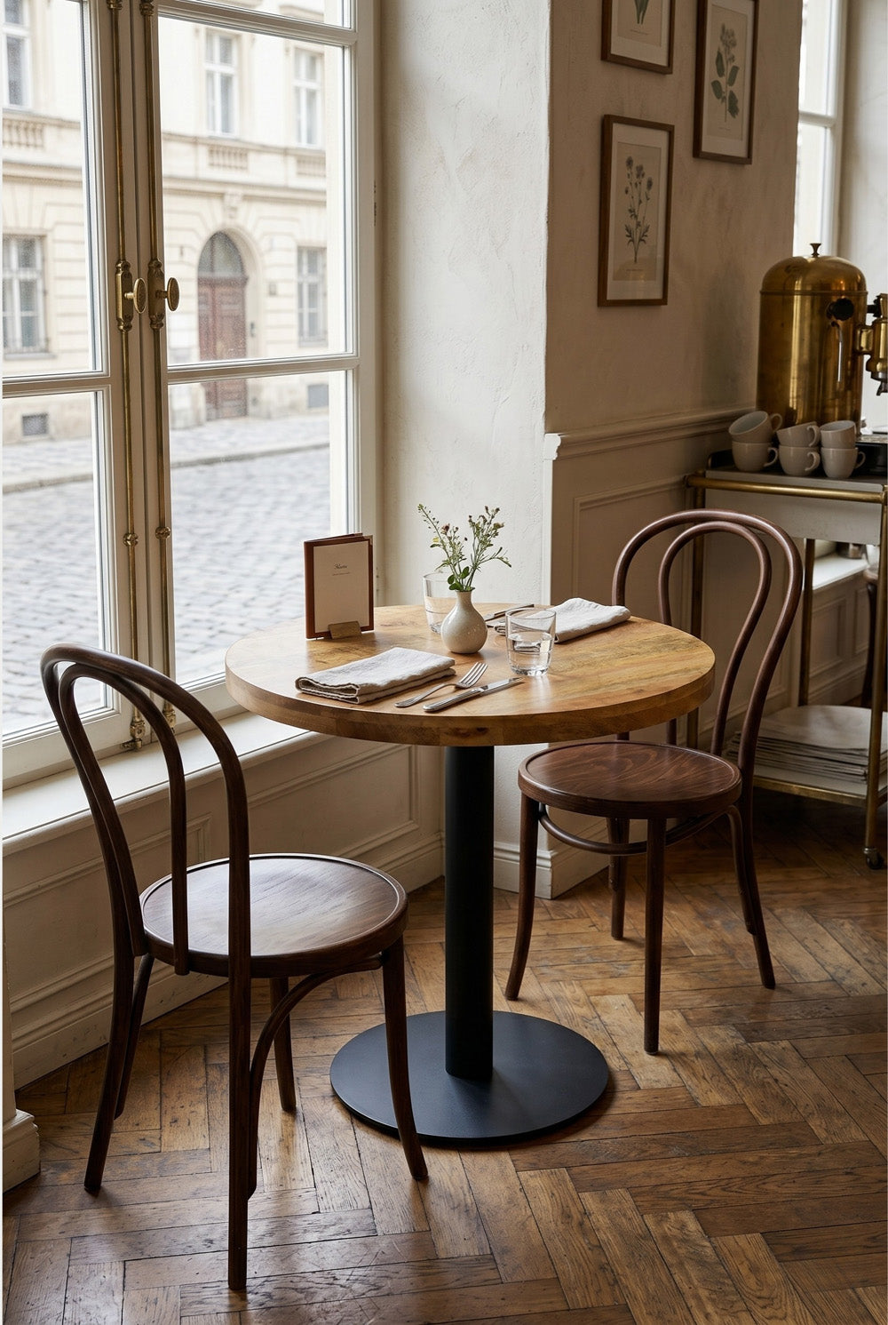 Dolfijn gastro-ronde tafel - mangohoutlook - Ø 70 cm