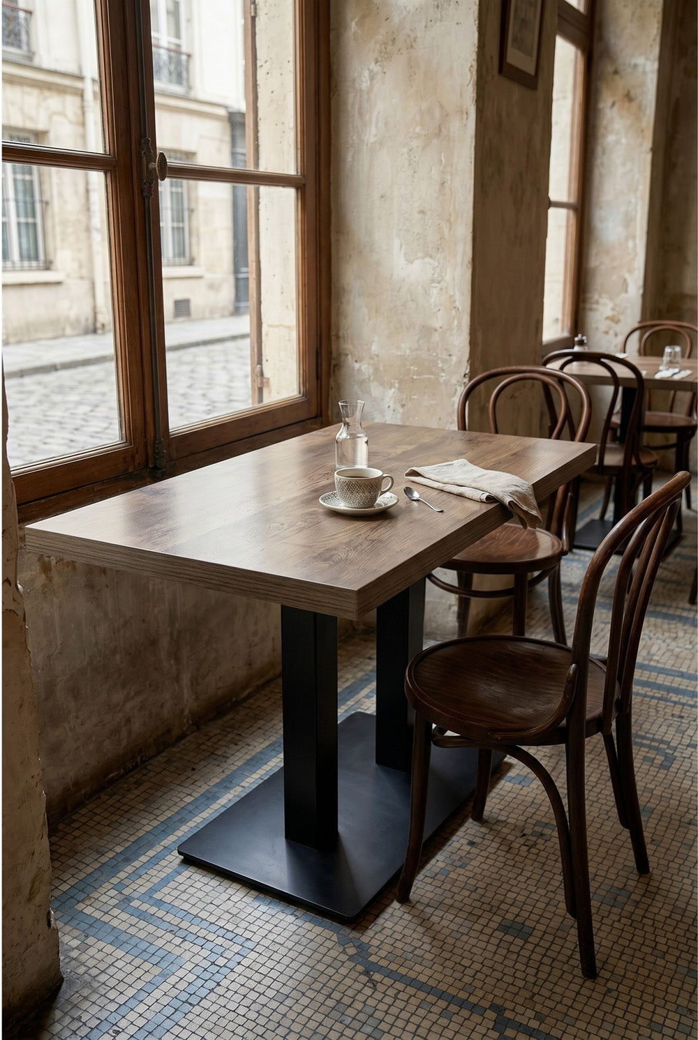 Dolphin Gastrotafel - Donkerbruin Houtlook - 70 x 120 cm