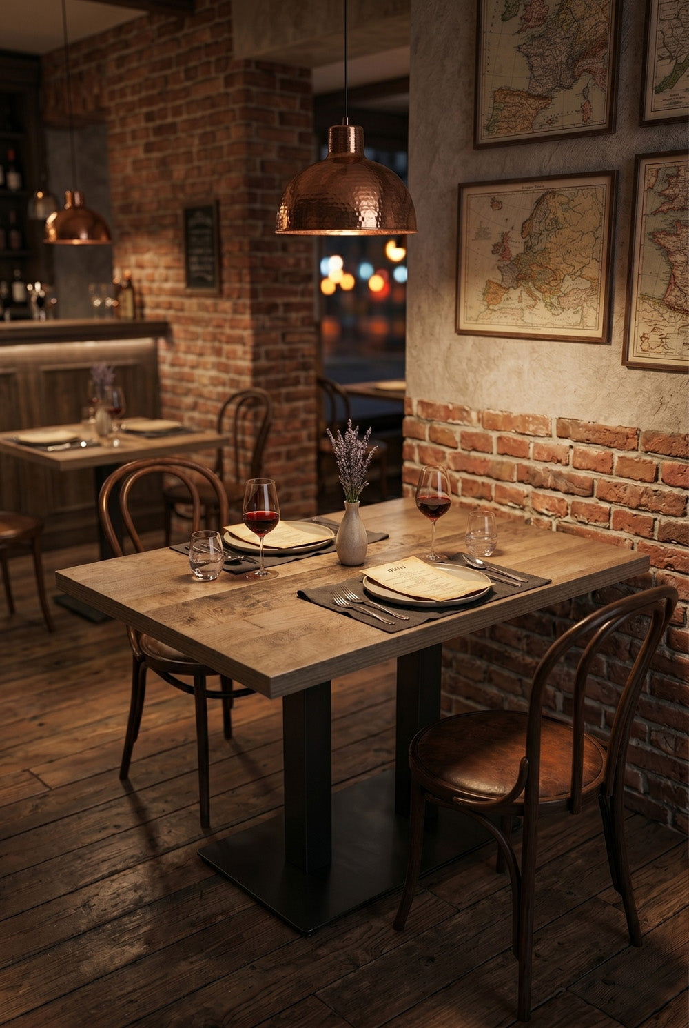 Dolphin Gastrotafel - Donkerbruin Houtlook - 70 x 120 cm