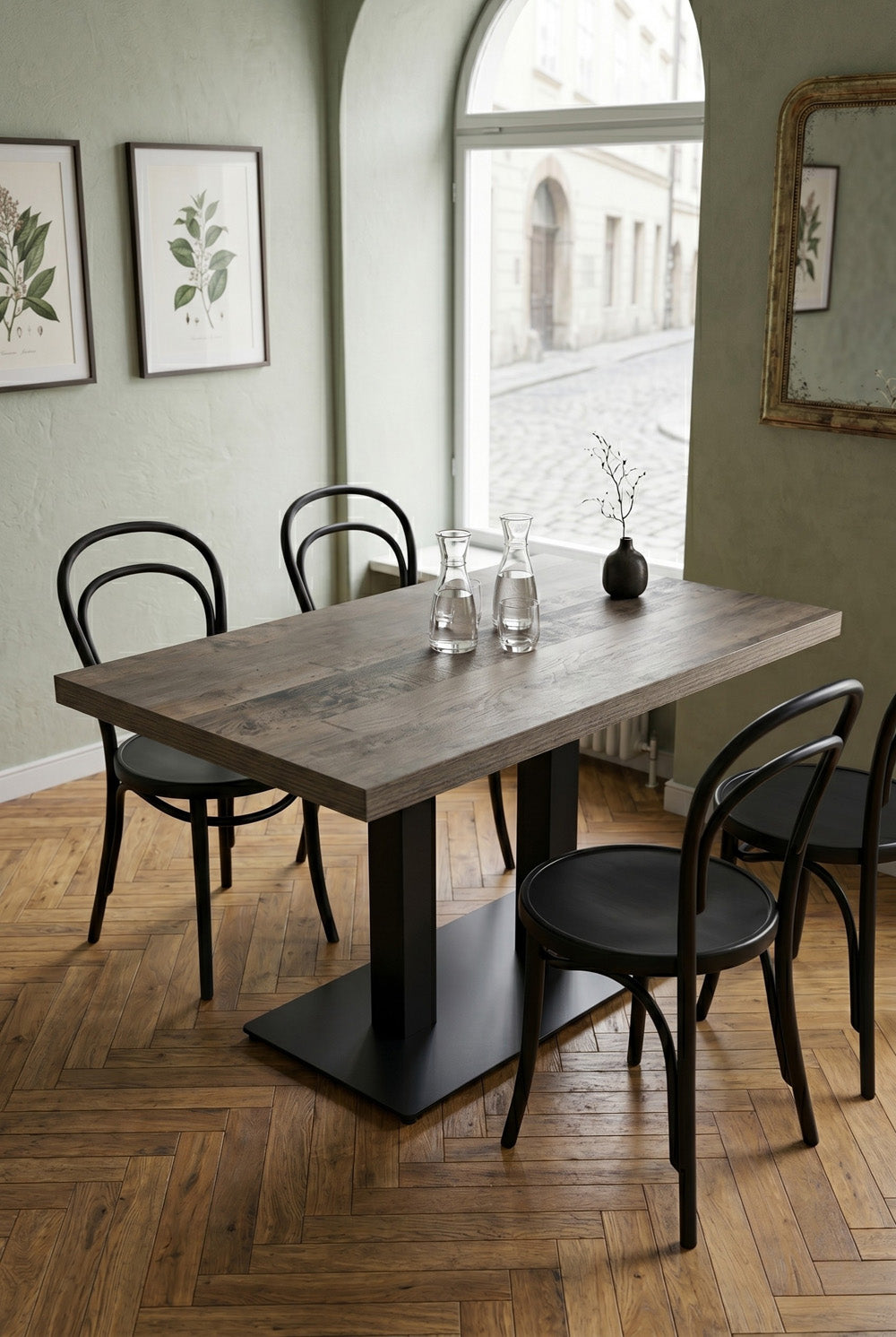 Dolphin Gastrotafel - Donkerbruin Houtlook - 70 x 120 cm
