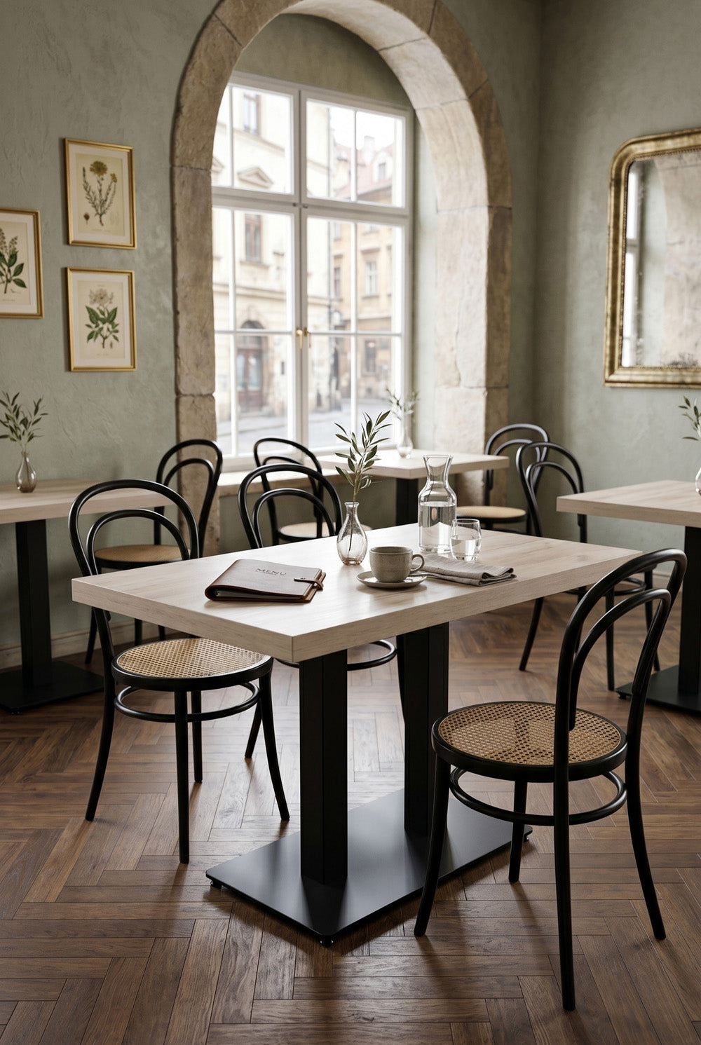 Delfin Bistrotafel - Greige Houtlook - 70 x 120 cm