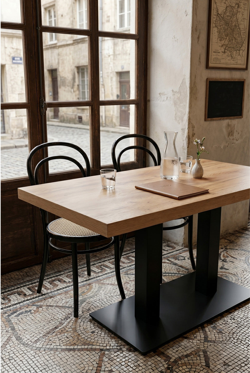 Dolfijn Gastrotafel - Lichtbruin Houtlook - 70 x 120 cm