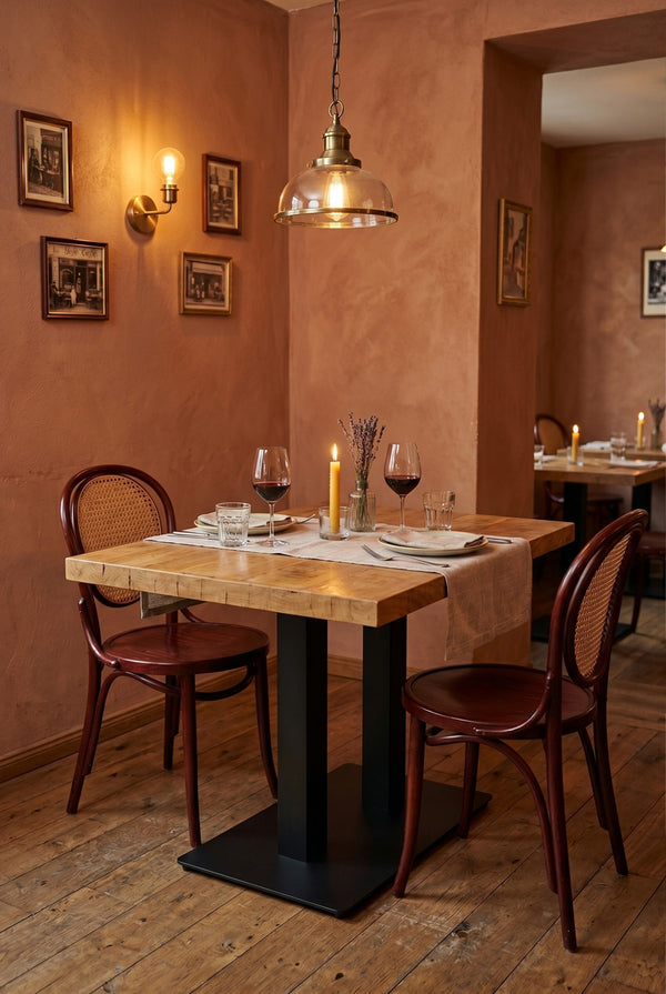Delfin Gastro-Tisch - Mango-Holzoptik - 70 x 120 cm