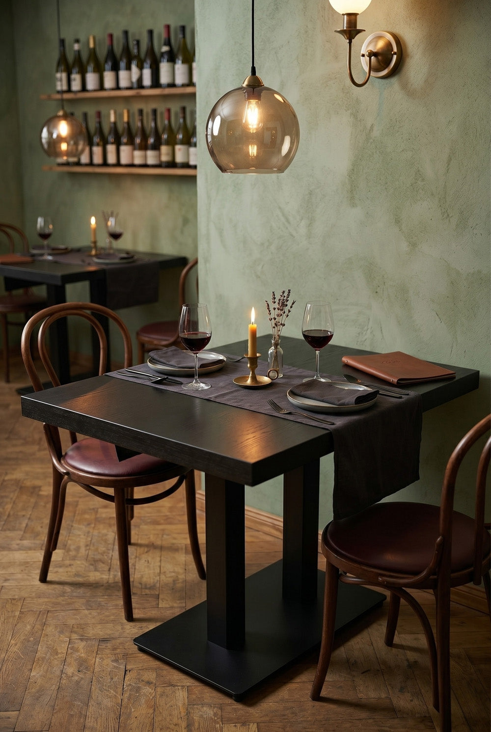 Dolfijn Gastrotafel - Zwart Houtlook - 70 x 120 cm