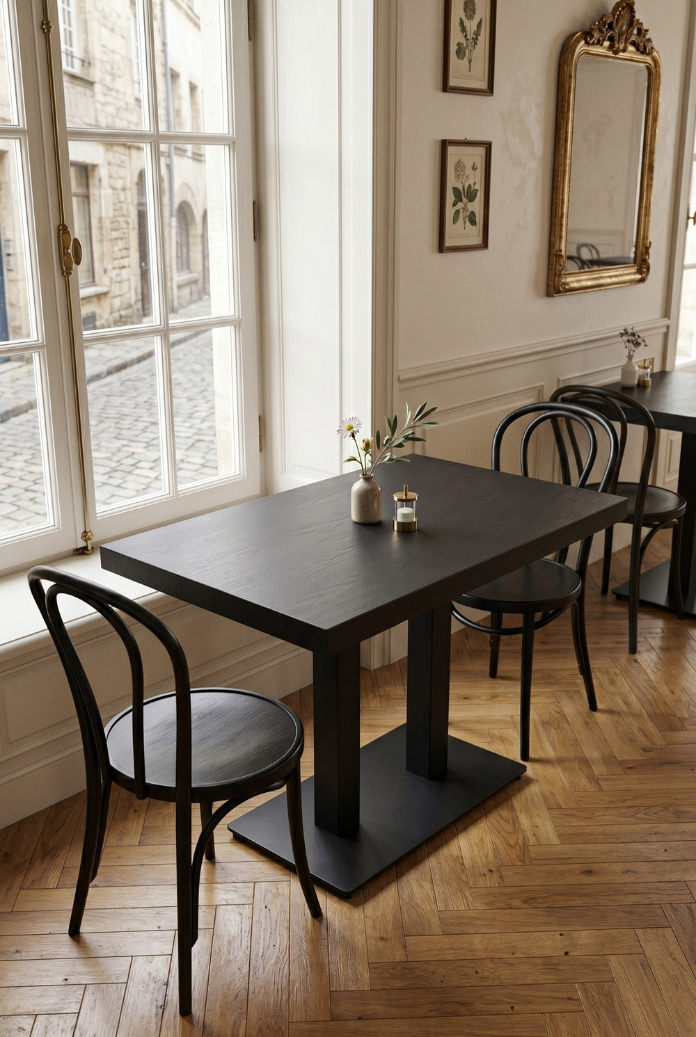 Dolfijn Gastrotafel - Zwart Houtlook - 70 x 120 cm