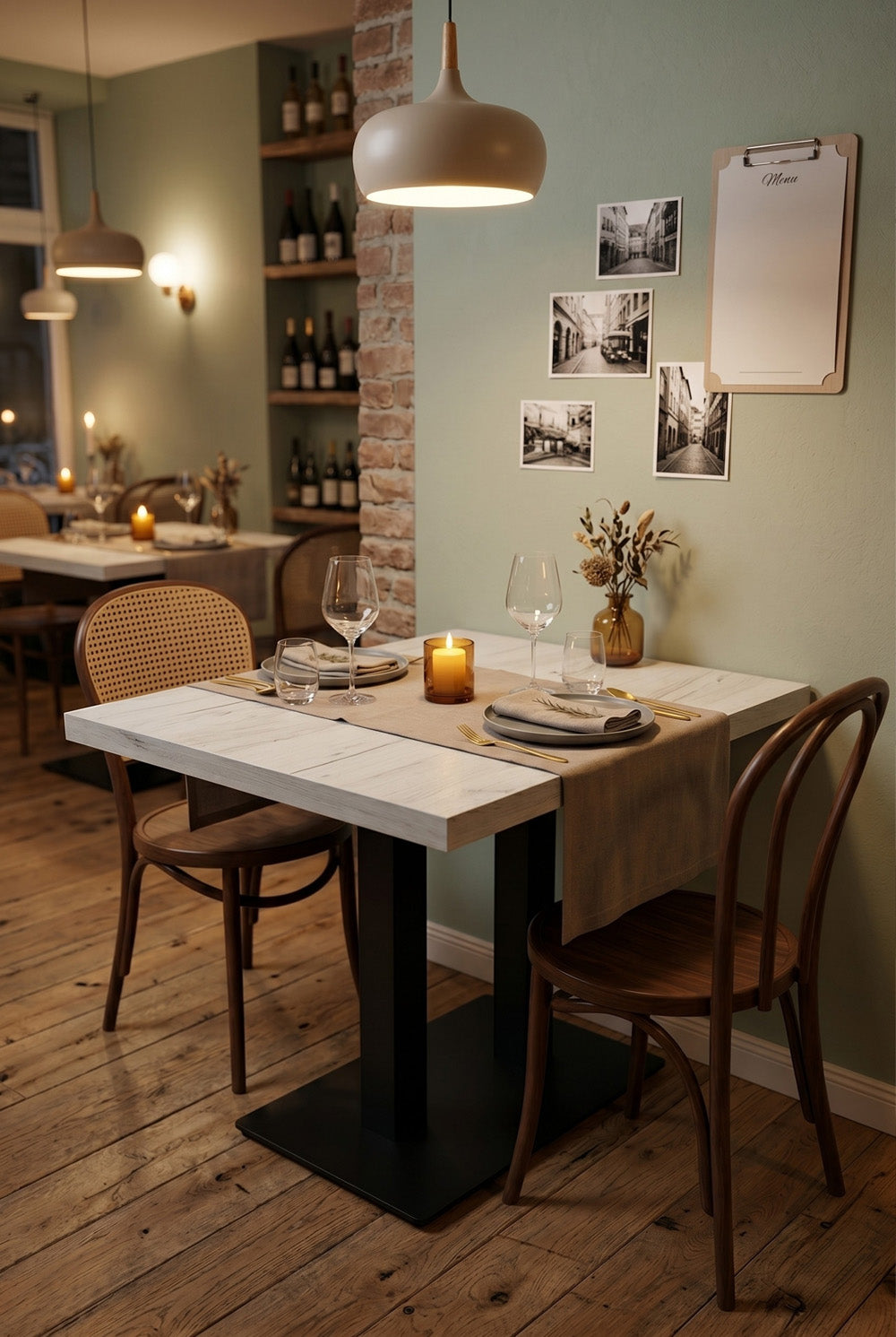 Dolfijn Bistrotafel - Witgrijs houtlook - 70 x 120 cm