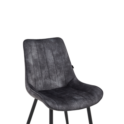 2 Stück Esszimmerstuhl - Verta - Dunkel Grau - Adoré Samt