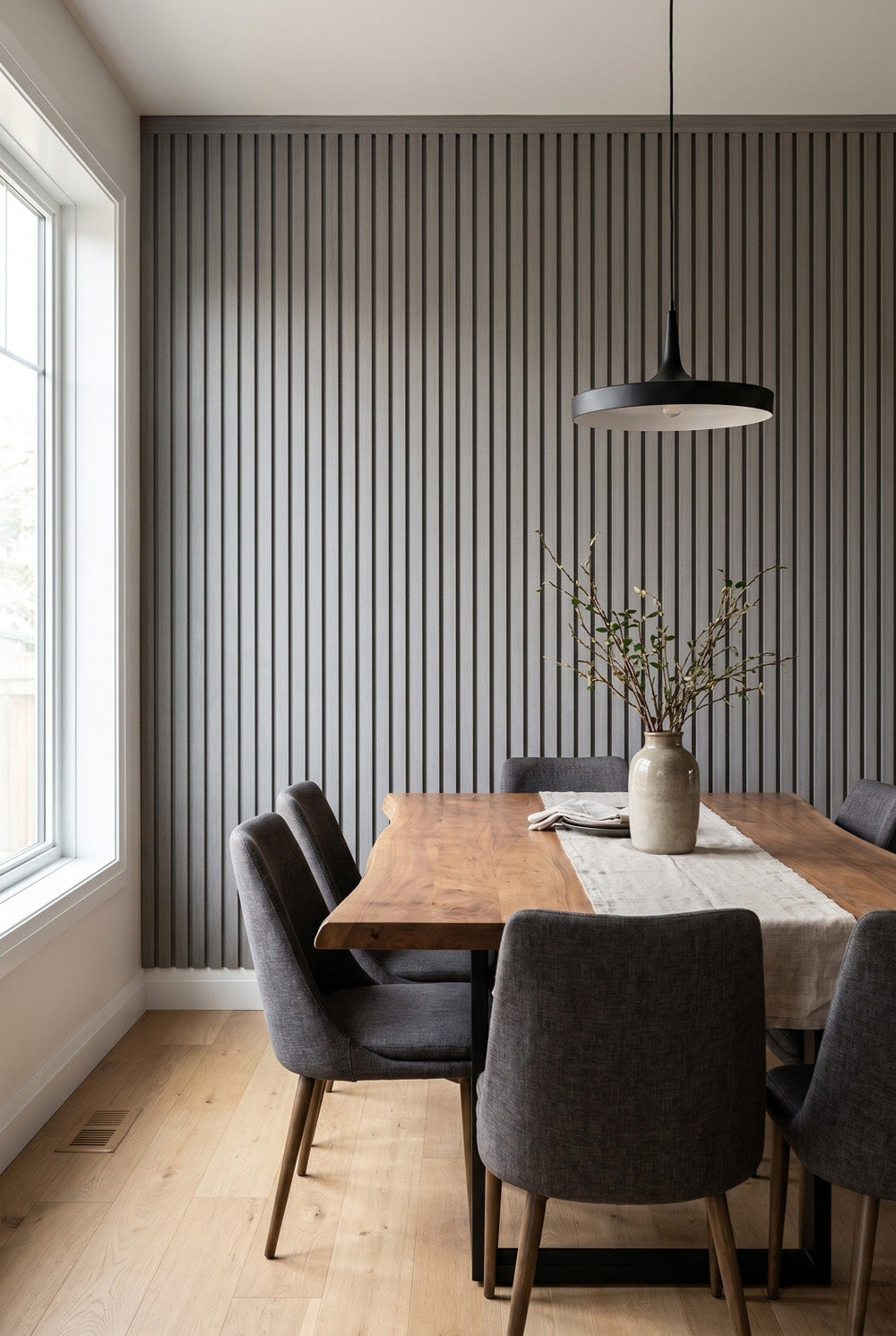Eiken Grijs - MDF & Vilt & 3-zijdig fineer - Akoestische panelen - 60 x 270 x 2 cm